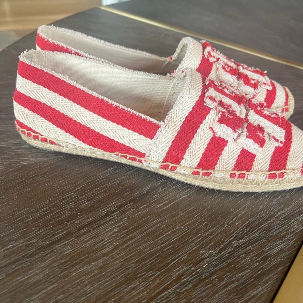 Tory Burch Fray Stripe Espadrille Flats. Size 10 - Picture 6 of 7